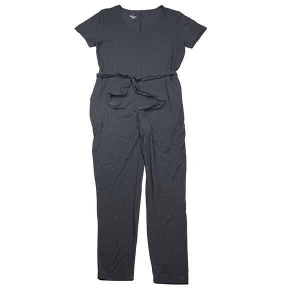 KNIX Short Sleeve Relaxed Tapered Ankle Jumpsuit Size Small Black - Picture 3 of 7